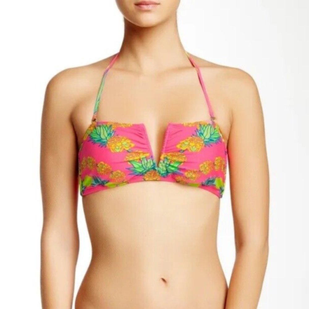 Mara Hoffman V-Wire Bandeau Halter Bikini Top Sz M Medium Top Only